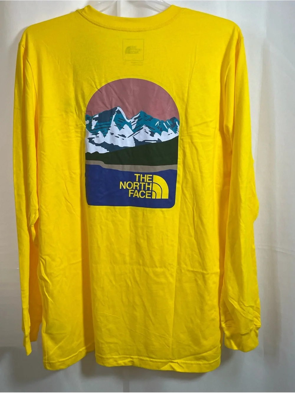 The North Face Long Sleeve Men's Crew Neck Tee Shirt Lightning Yellow XL NWT